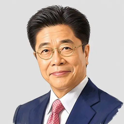 加藤 勝信の似顔絵