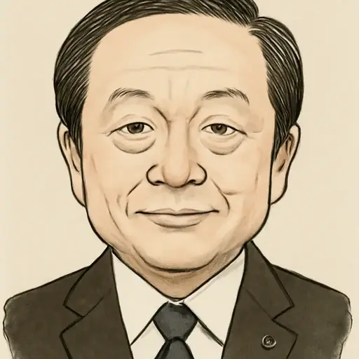 浜田 靖一の似顔絵