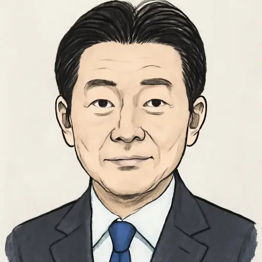 福田 達夫の似顔絵