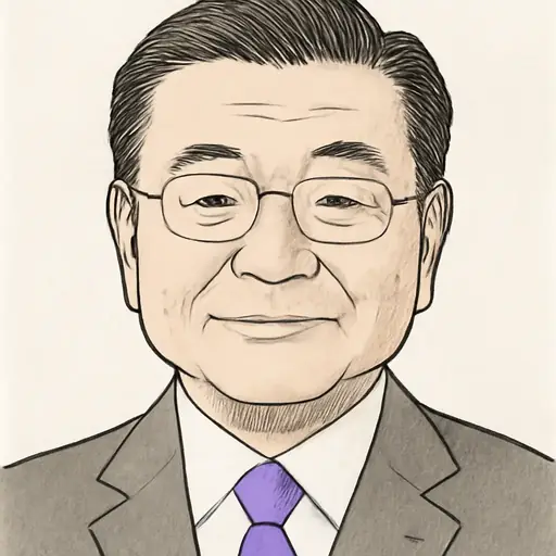 古川 康の似顔絵