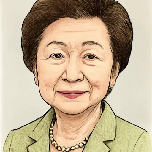 嘉田 由紀子の似顔絵